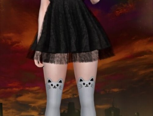 Kawaii Cat Stockings at Jenni Sims