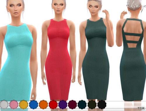 Knit Dress With Cut Out Back