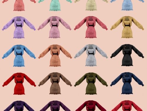 Knit mini dress and cardigan at RIMINGs