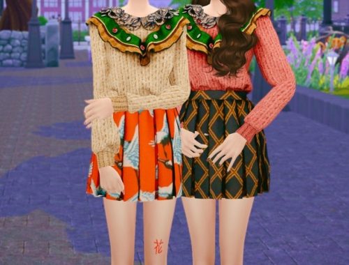 Knit & Pleats skirt twopiece at RIMINGs