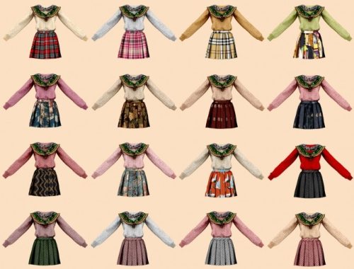 Knit & Pleats skirt twopiece at RIMINGs