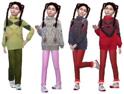 Knitted sweaters for girls