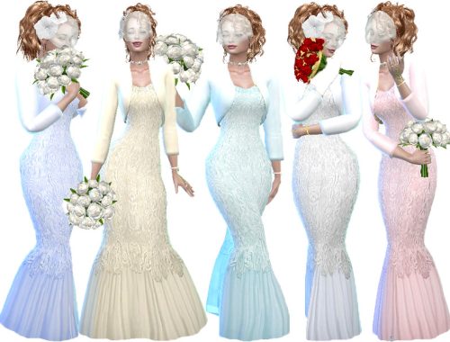 Lace and silk wedding dress