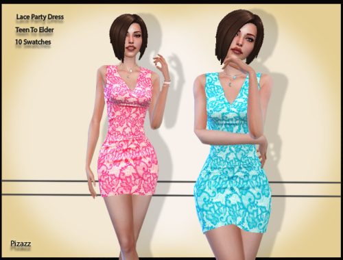 Lace Club Dress V-003