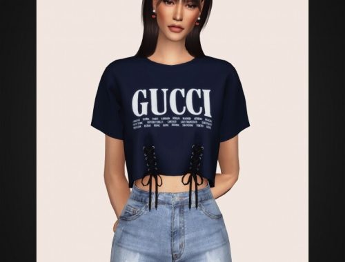 Lace-Up Cropped T-Shirt at Gorilla