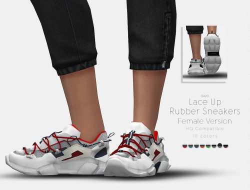 Lace Up Rubber Sneakers [Female Version]