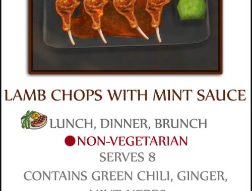 LAMB CHOPS WITH MINT SAUCE at Icemunmun
