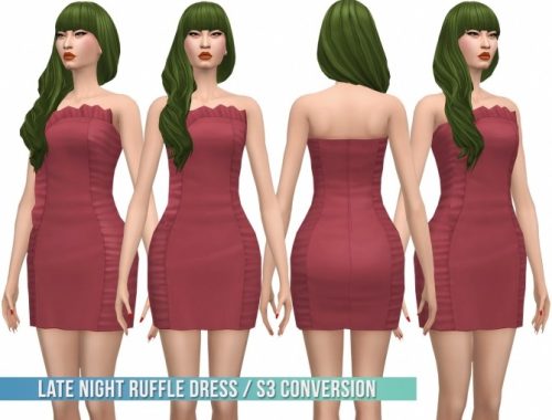 Late Night Ruffle Dress S3 Conversion at Busted Pixels
