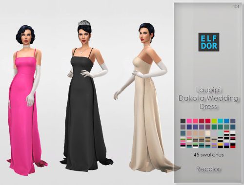 Laupipi Dakota Wedding Dress Recolor at Elfdor Sims
