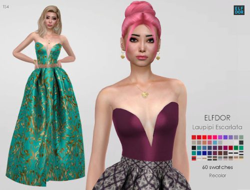 Laupipi Escarlata gown RC at Elfdor Sims