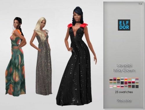 Laupipi Mia Gown Recolor at Elfdor Sims