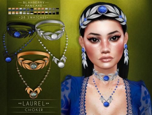 Laurel set: crown, choker & earrings at Blahberry Pancake