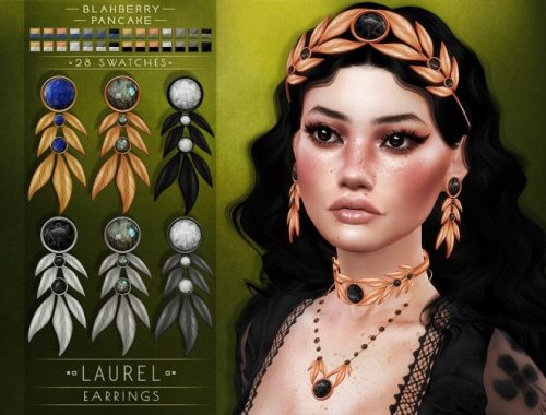 Laurel set: crown, choker & earrings at Blahberry Pancake