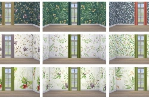 Leafy 4-tile Wallpaper at SimPlistic