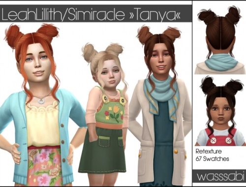 LeahLillith’s Tanya hair retextured at Wasssabi Sims