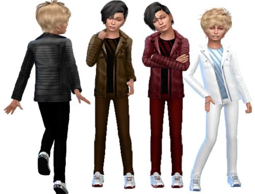 Leather jacket male child