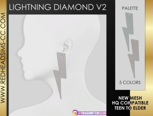 LIGHTNING DIAMOND EARRINGS at REDHEADSIMS
