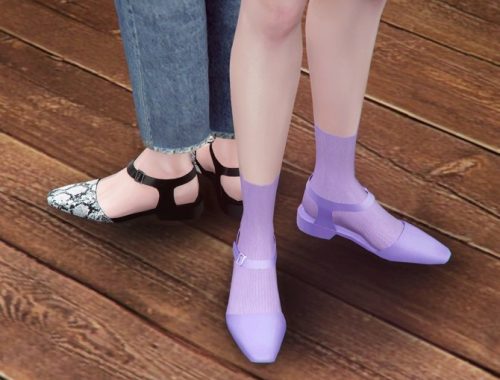 Lilac strap shoes at MMSIMS