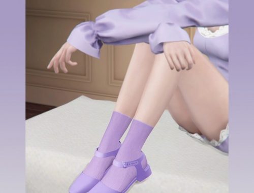 Lilac strap shoes at MMSIMS
