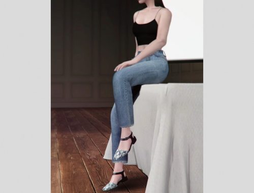 Lilac strap shoes at MMSIMS