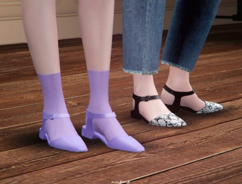 Lilac strap shoes at MMSIMS