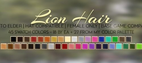 LION HAIR & DUO TONE ACC RECOLOR at Candy Sims 4