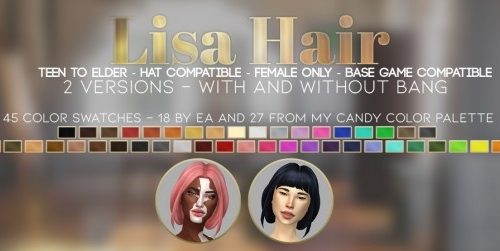 LISA HAIR at Candy Sims 4