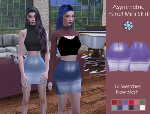 LMCS Asymmetric Panel Mini Skirt