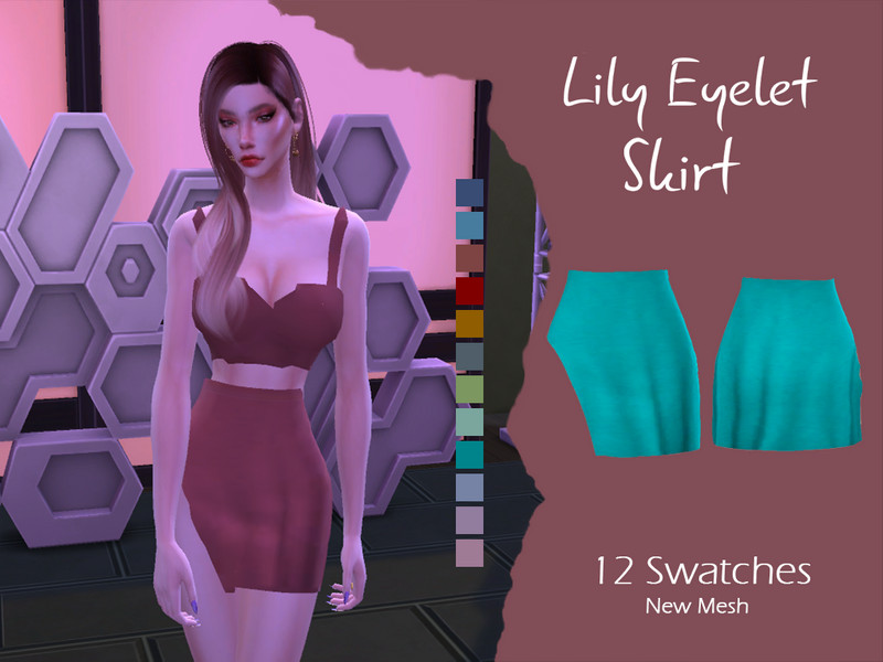 LMCS Lily Eyelet Skirt - The Sims 4 Catalog