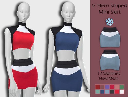 LMCS V Hem Striped Mini Skirt