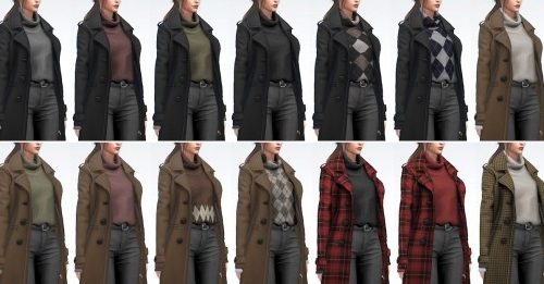 Long Coat with Turtleneck Sweater (P) at Darte77