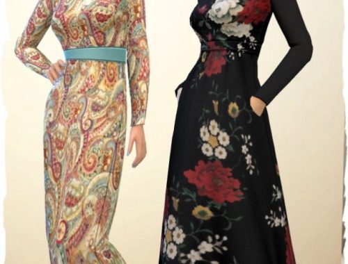 Long dress by Chalipo at All 4 Sims