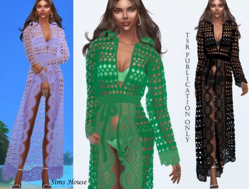 Long lace tunic with a hood