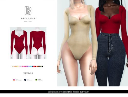 Long Sleeve Underwired Ribbed Bodysuit