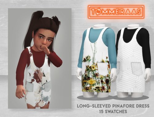 Long-Sleeved Pinafore Dress