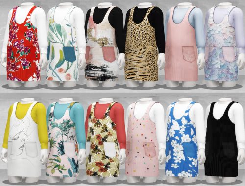 Long-Sleeved Pinafore Dress