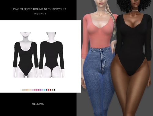Long Sleeved Round Neck Bodysuit