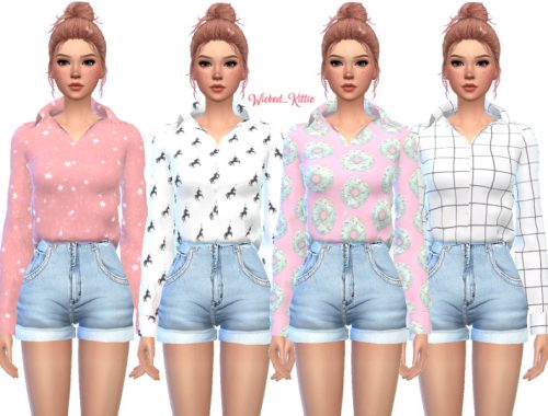 Loose Button-Up Top - Mesh Needed