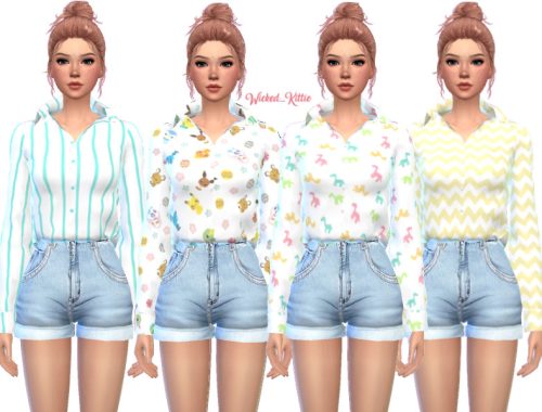 Loose Button-Up Top - Mesh Needed
