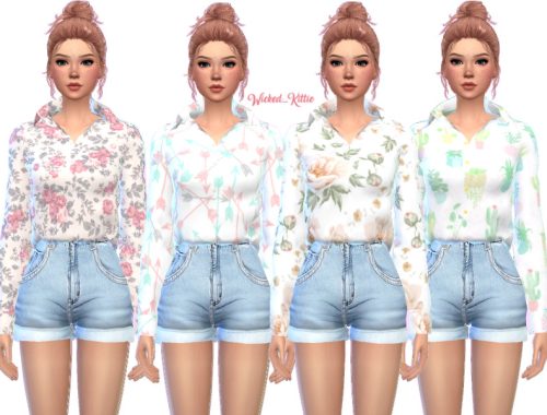 Loose Button-Up Top - Mesh Needed