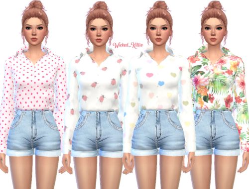 Loose Button-Up Top - Mesh Needed