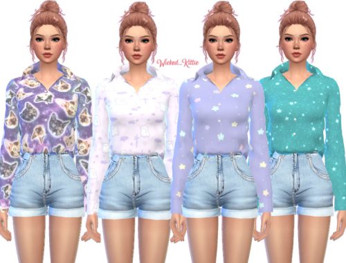 Loose Button-Up Top - Mesh Needed