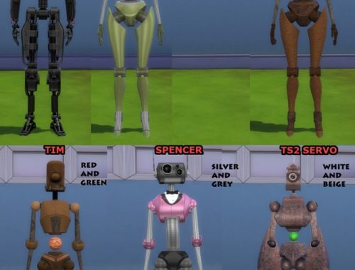 Lots of Bots – 21 Colourful Servo Overrides by Esmeralda at Mod The Sims