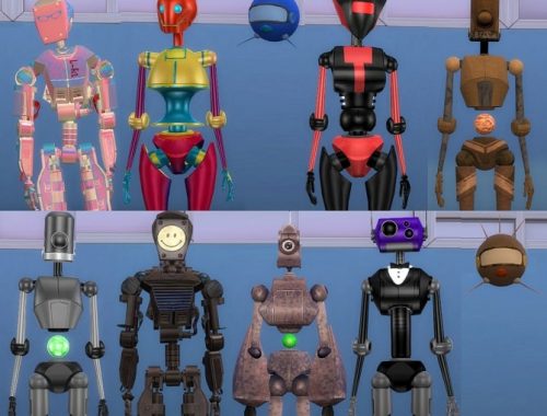 Lots of Bots – 21 Colourful Servo Overrides by Esmeralda at Mod The Sims