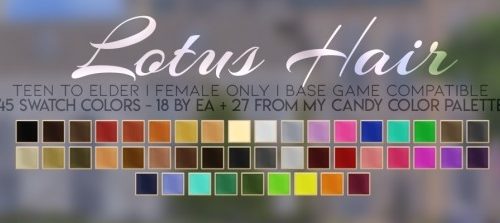 LOTUS HAIR + HEADBAND + TIES ACC RECOLOR at Candy Sims 4