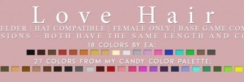 LOVE HAIR + OMBRE ACC at Candy Sims 4