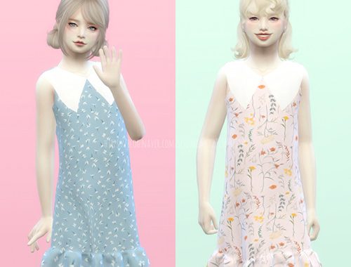 Lovely flower dress CF at Ahri Sim4