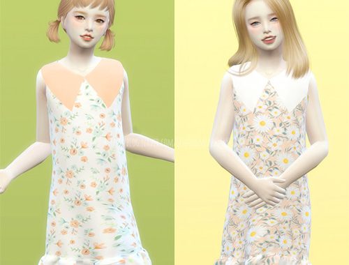 Lovely flower dress CF at Ahri Sim4