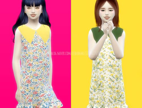 Lovely flower dress CF at Ahri Sim4