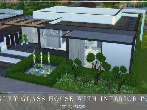 LUXURY GLASS HOUSE WITH INSIDE POOL at Dinha Gamer
